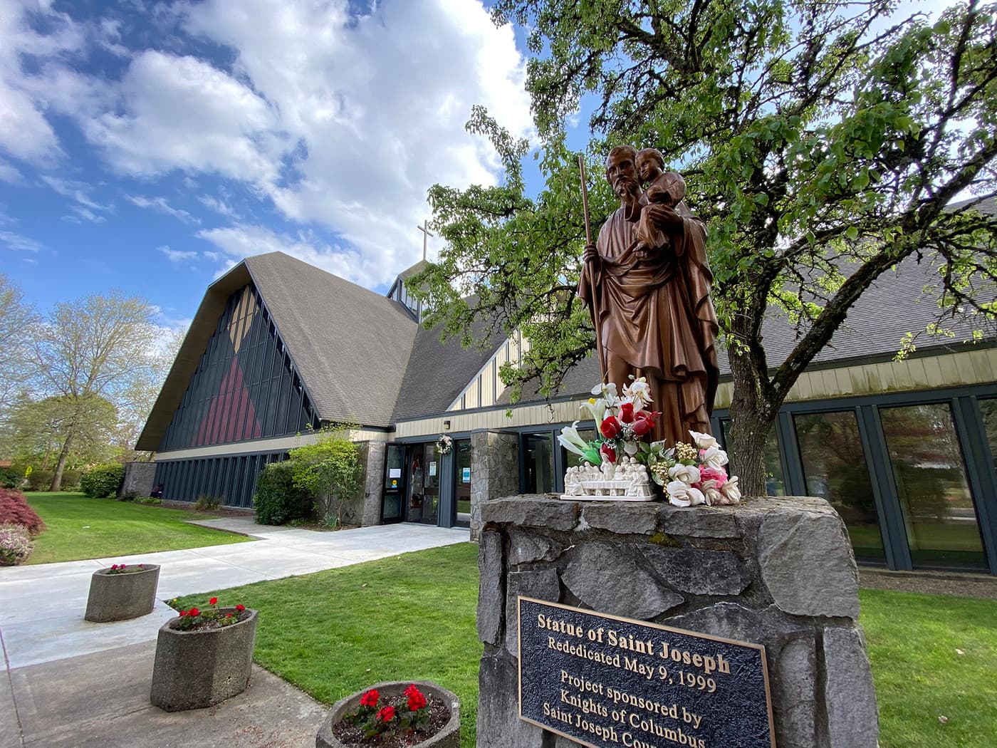 The exterior of St. Joseph Catholic Church in Vancouver, Washington.